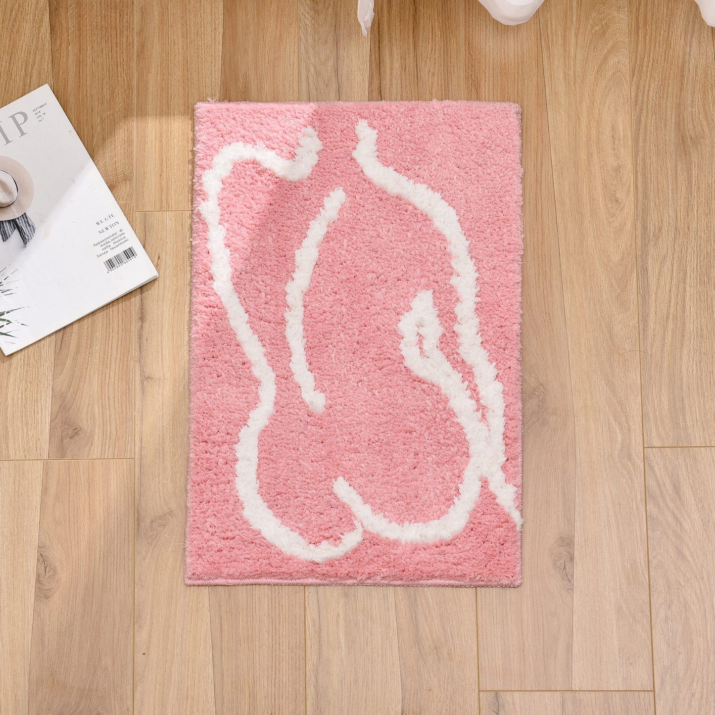 Rynx | Pink Naked Back Bath Mat, 15.7″x23.6″, Non-slip Bath Mat, Pink Bathroom Rugs, Non-slip Toilet Mat, Soft Thick Bathroom Rug, Art Bath Mats, Best Bath Rugs, Non-slip Shower Mat, Toilet Rug