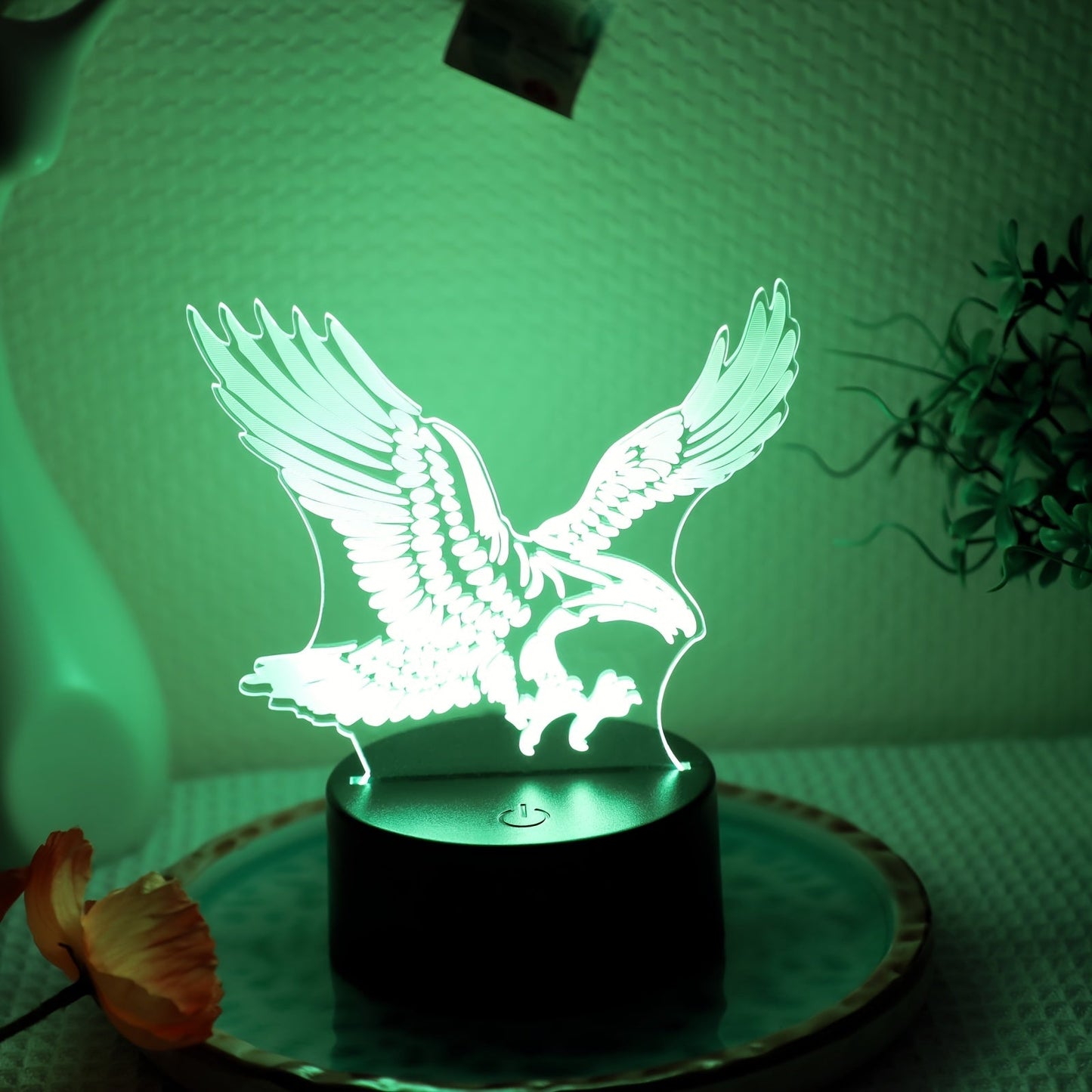 Rynx | EagleLight - 3D LED Night Light with Touch Control, 7 Colors USB Table Lamp