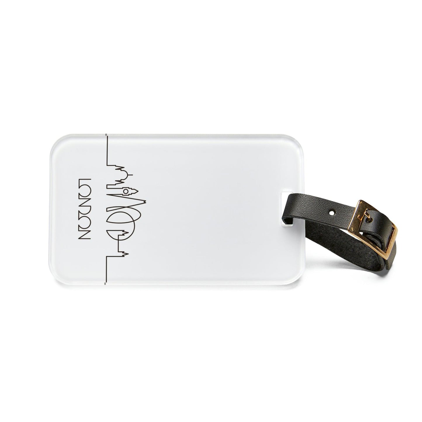 Rynx | Elegant Explorer's London Luxe Acrylic Luggage Tag Set with Adjustable Leather Strap - Travel in Style!