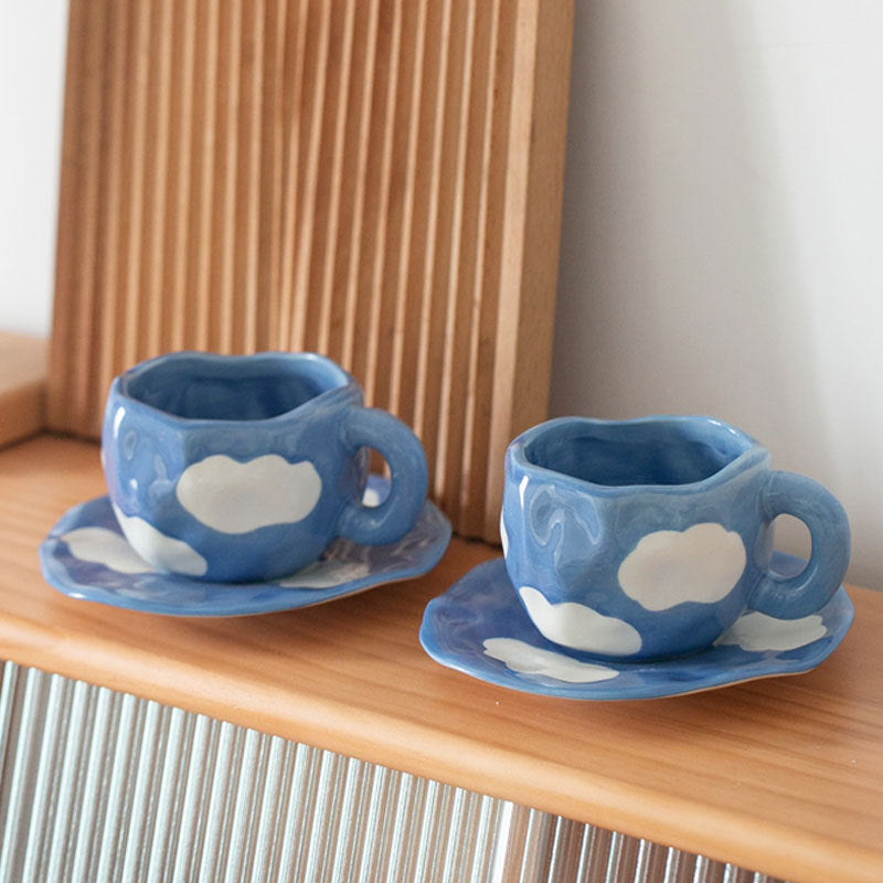 Rynx Retro hand-painted cup and saucer set
