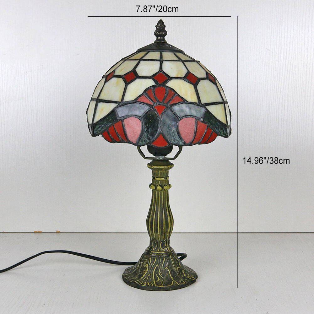 Rynx | Tiffany Vintage Stained Glass Flower Dome 1-Light Table Lamp