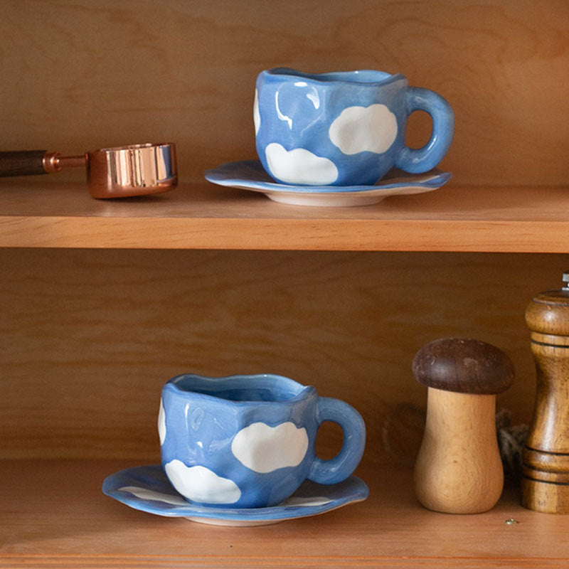 Rynx Retro hand-painted cup and saucer set
