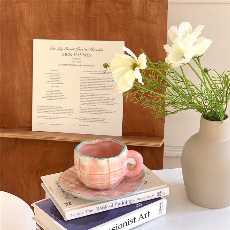 Rynx Retro hand-painted cup and saucer set