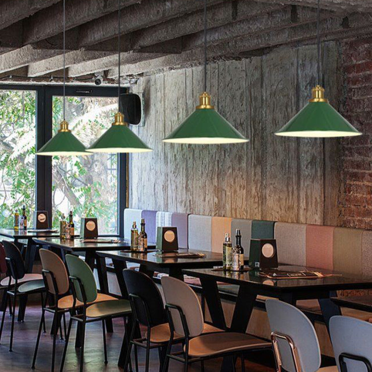 Rynx | RetroDome Industrial Vintage Pendant Light | Green Iron Dome Design | Single Light | Rustic Ceiling Lighting