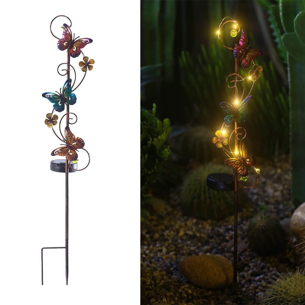 Rynx | GardenGlow Solar Garden Light | Metal Design | Butterfly, Dragonfly, Hummingbird | Landscape Lighting