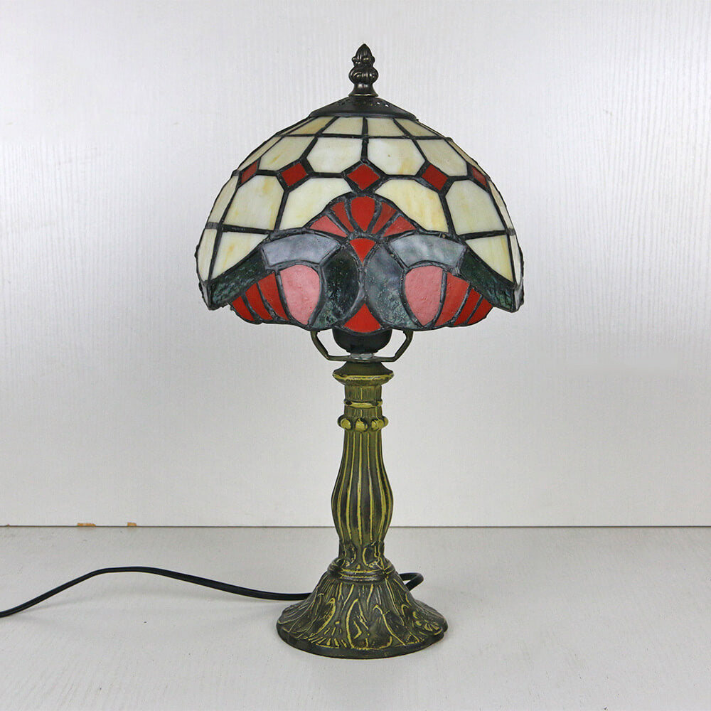 Rynx | Tiffany Vintage Stained Glass Flower Dome 1-Light Table Lamp