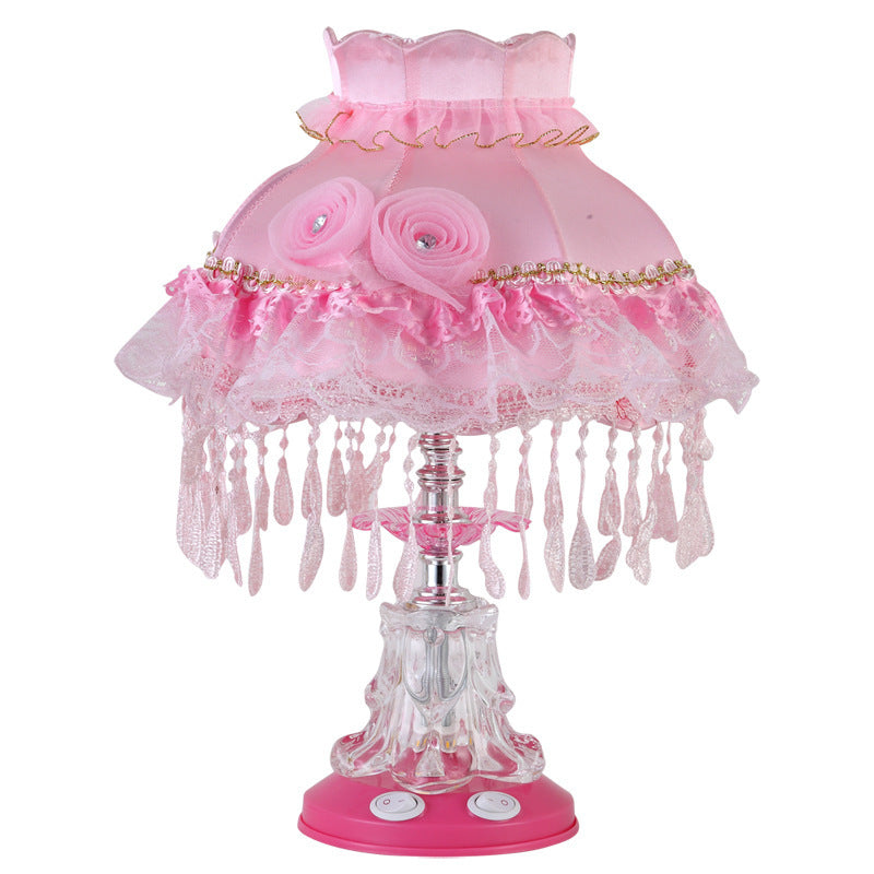 Rynx | Elarion Glow Table Lamp | European Design | Fabric Shade & Glass Base | Dimmable | Romantic Lighting