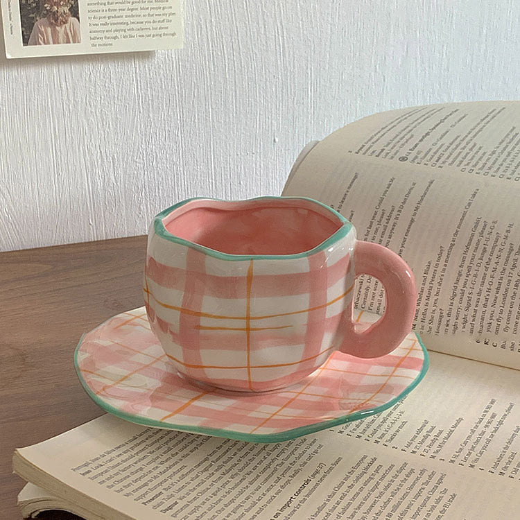 Rynx Retro hand-painted cup and saucer set