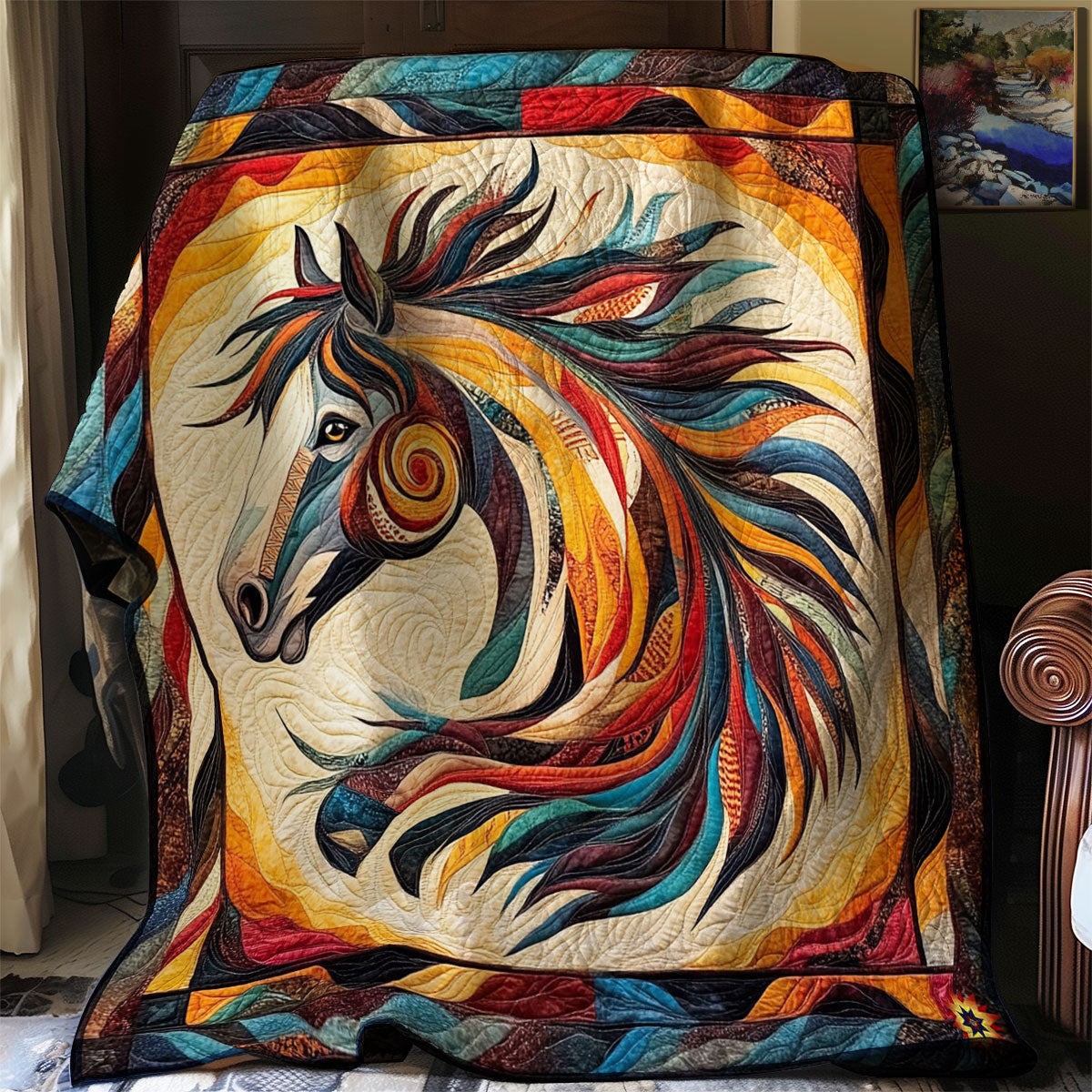 Rynx | Horse Native American Patchwork Blanket