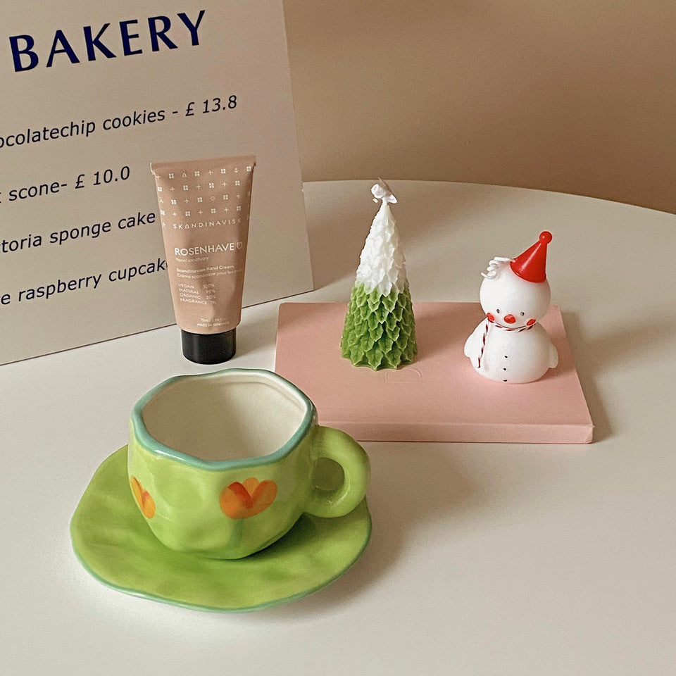 Rynx Retro hand-painted cup and saucer set