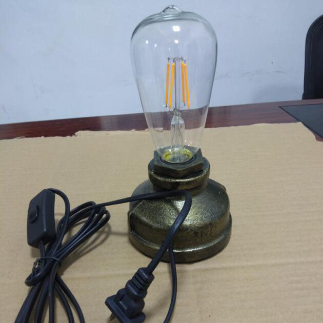Rynx | Contemporary Industrial Steampunk Round Glass 1-Light Table Lamp for the Entertainment Room