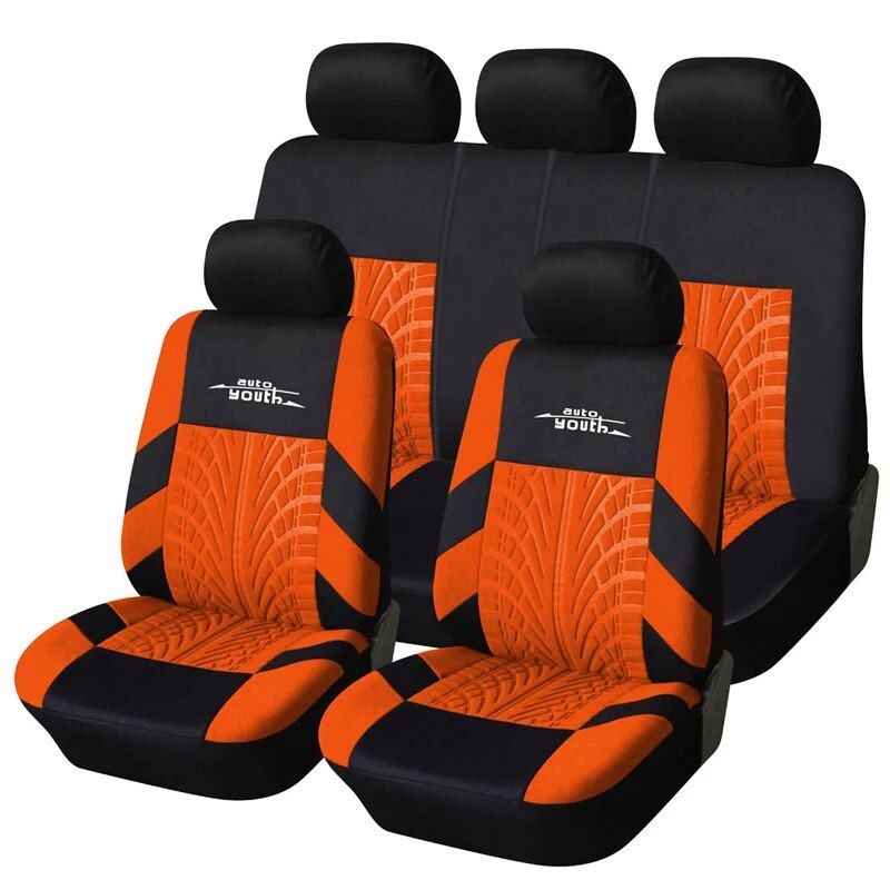 Rynx | Universal Fit Embroidered Car Seat Cushions with Tire Track Detail