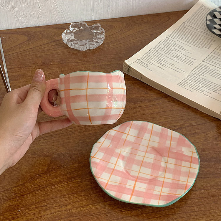 Rynx Retro hand-painted cup and saucer set