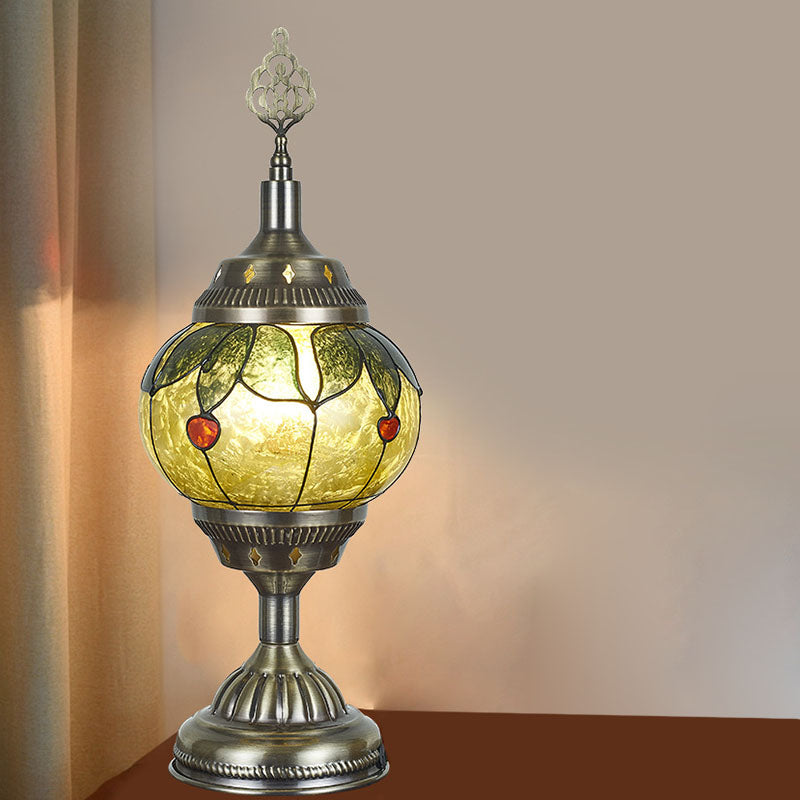 Rynx | Glomera Tiffany Table Lamp | Oval Design | Romantic Lighting | For Bedrooms & Living Spaces