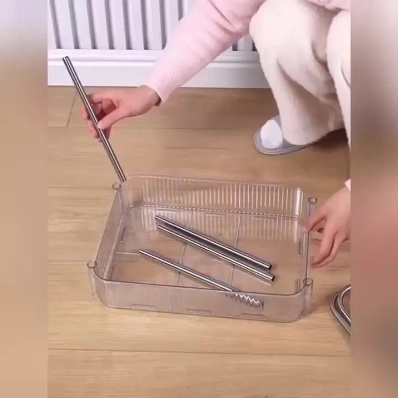 Rynx | Transparent rolling cart with handle, multifunctional plastic cart, multilayer bathroom storage space, bathroom shelves with wheels, cosmetic cart.