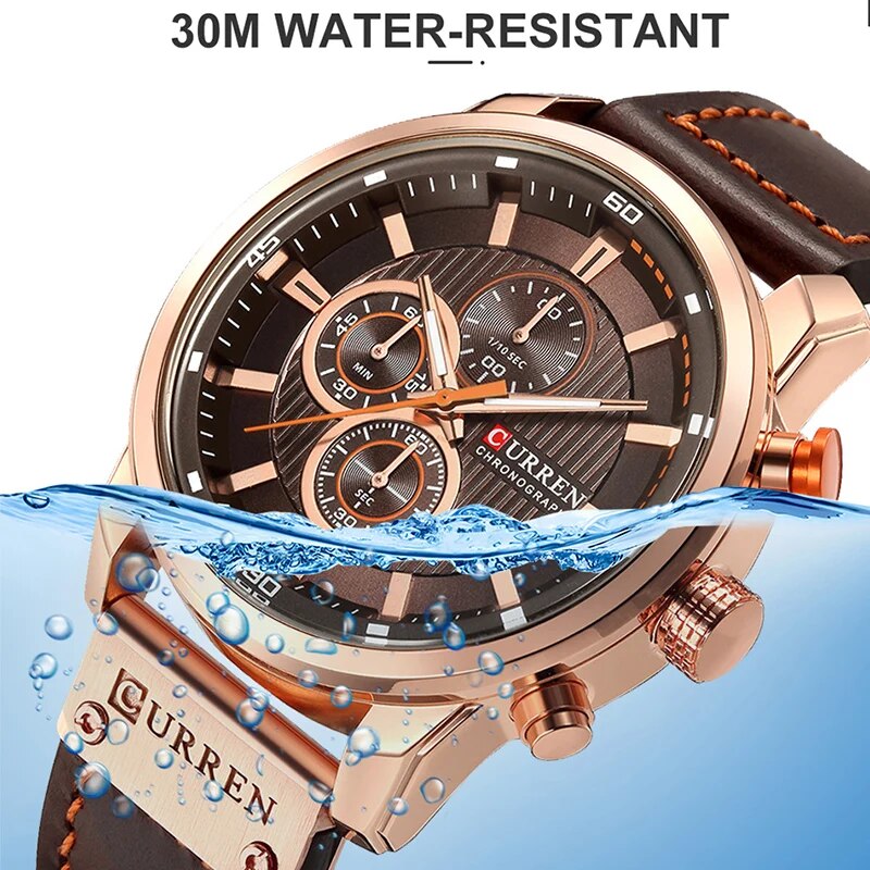 Rynx | Men's leather sports chronograph watch