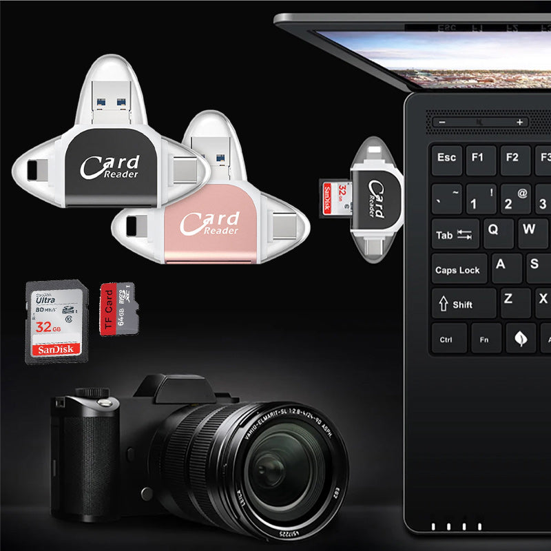 RYNX | Multi-Port 4 in 1 universal SD TF card reader