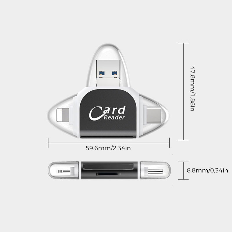 RYNX | Multi-Port 4 in 1 universal SD TF card reader