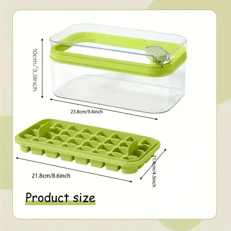 Rynx | 101oz. Ice Cube Tray Set - 64 pcs Silicone Ice Cube Tray with Lid & Box