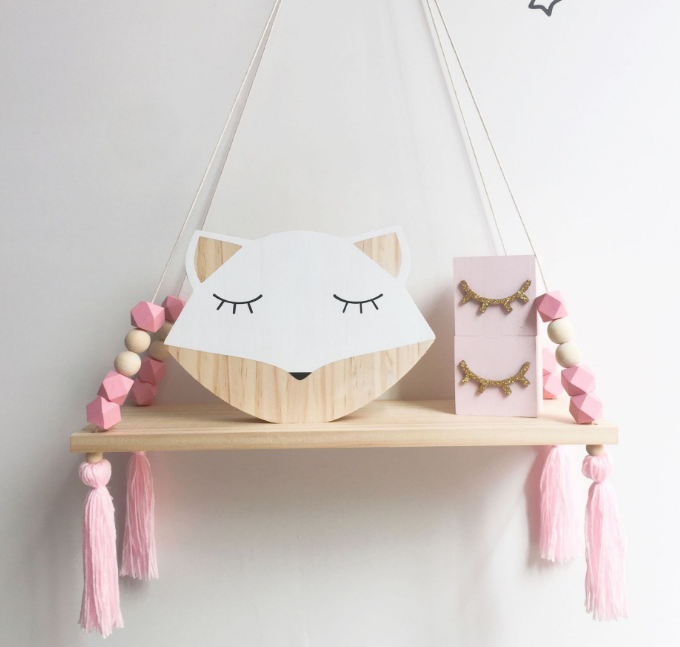 Rynx Colorful Beads Tassel Kids Room Wall Shelf