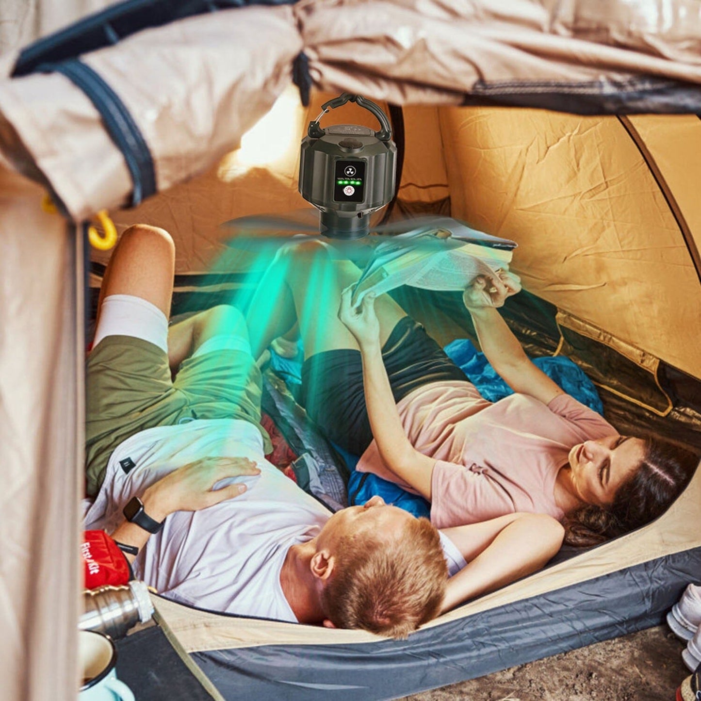 Rynx | 10400mAh USB Battery Powered Hanging Tent Lantern Fan Power Bank