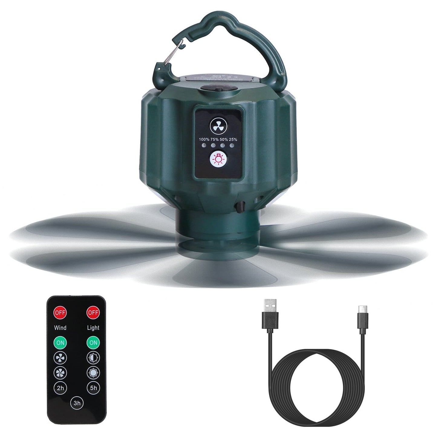 Rynx | 10400mAh USB Battery Powered Hanging Tent Lantern Fan Power Bank