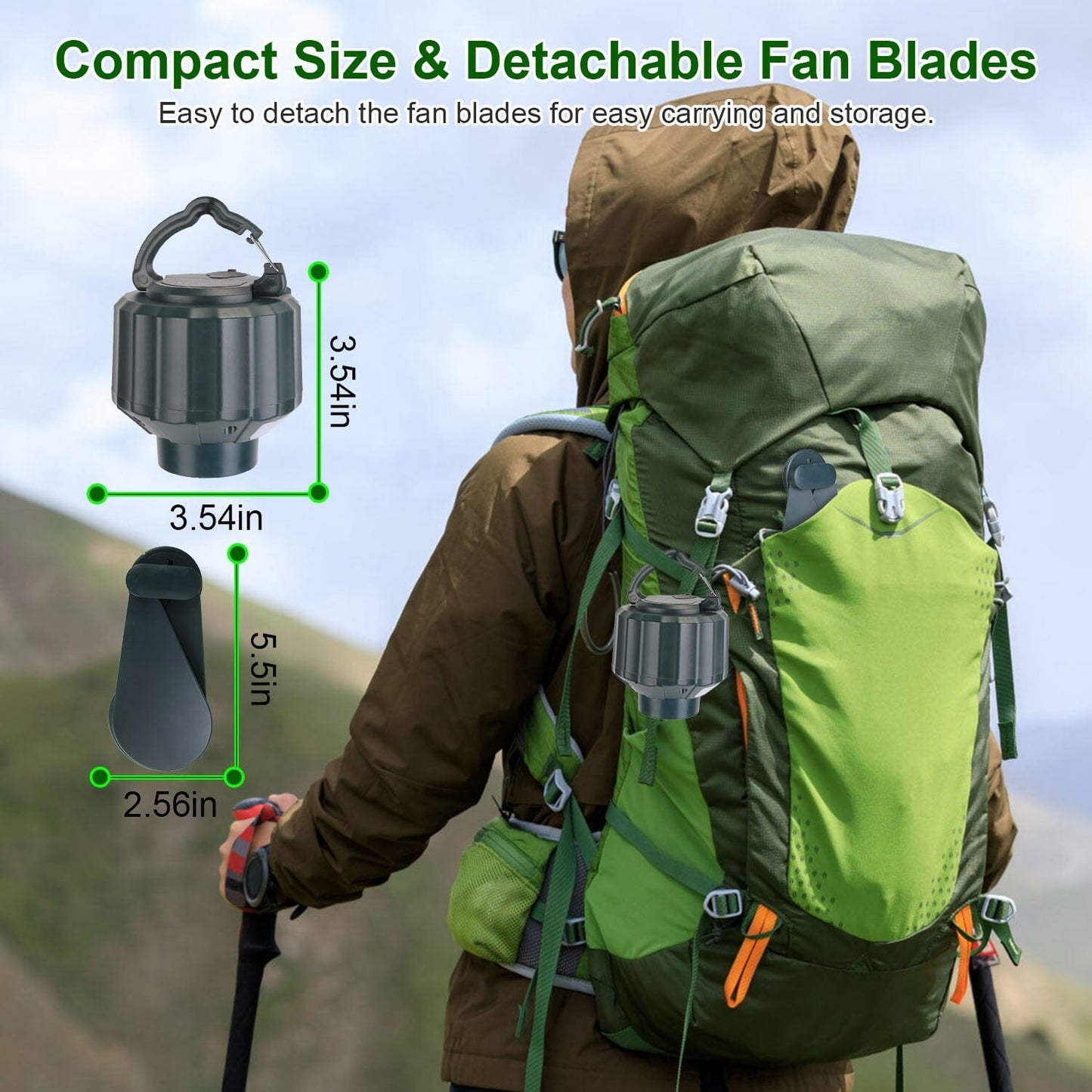 Rynx | 10400mAh USB Battery Powered Hanging Tent Lantern Fan Power Bank