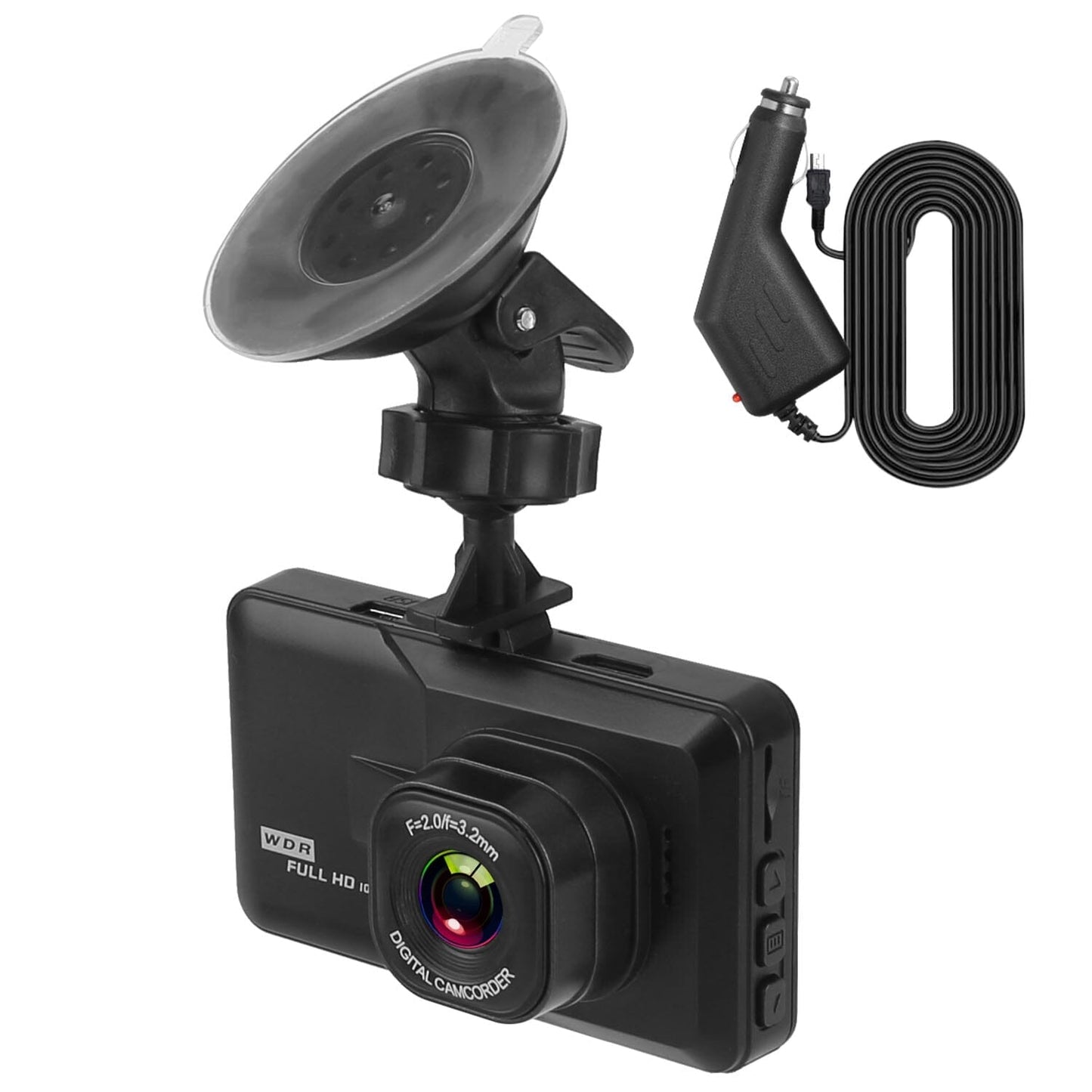 Rynx | 1080P Car DVR 3" Camera Dash Cam with 100° Angle Loop Recording Motion Detection