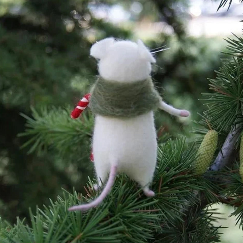 Rynx | Felt Mouse and Pumpkin Ornament