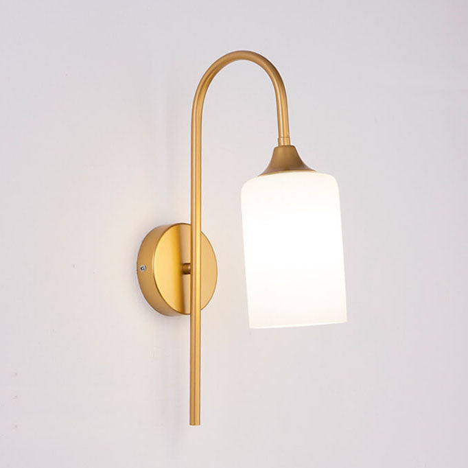 Rynx | GlintArc Wall Lamp | Minimalist Cylinder Glass Design | Flexible Arm | 1-Light Wall Light for Stylish Spaces