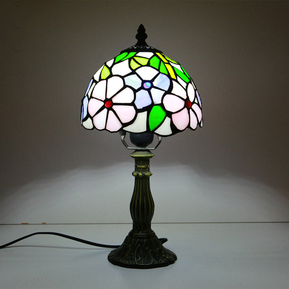 Rynx | Tiffany Vintage Stained Glass Flower Dome 1-Light Table Lamp