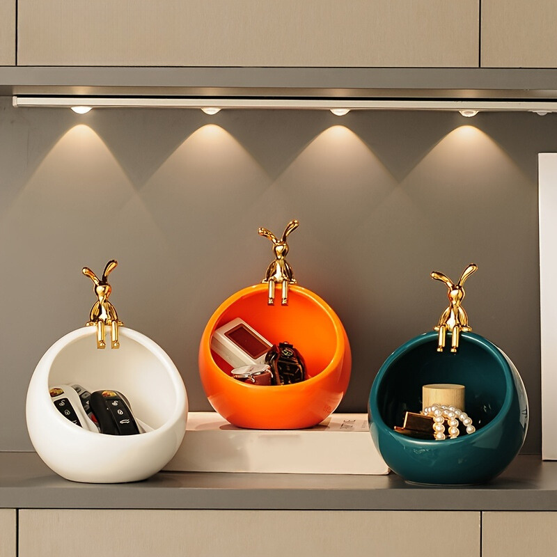 Rynx | DeerBox - Modern Ceramic Storage Bowl with Metal Heart Lid