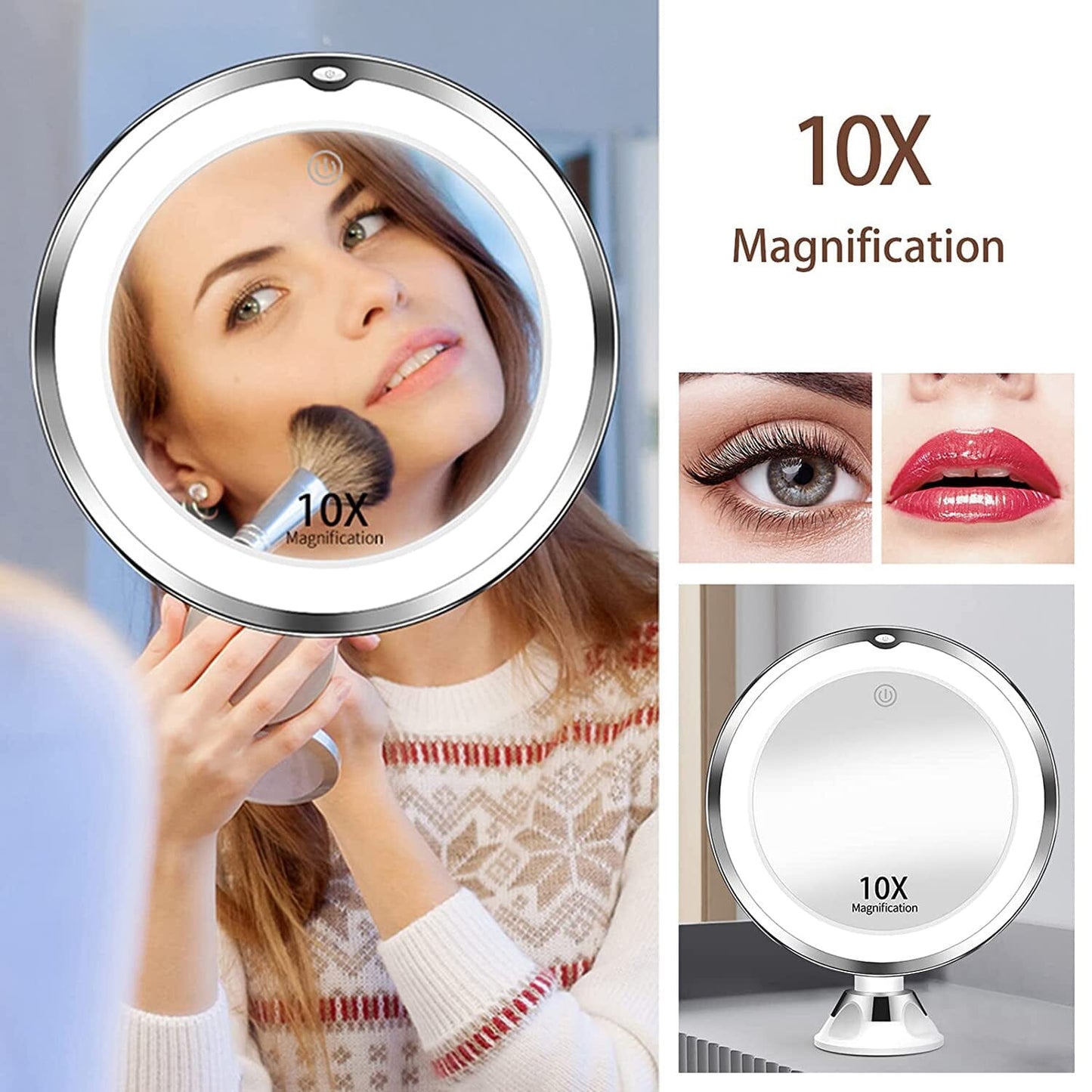Rynx | 10X Magnifying Mirror with Light