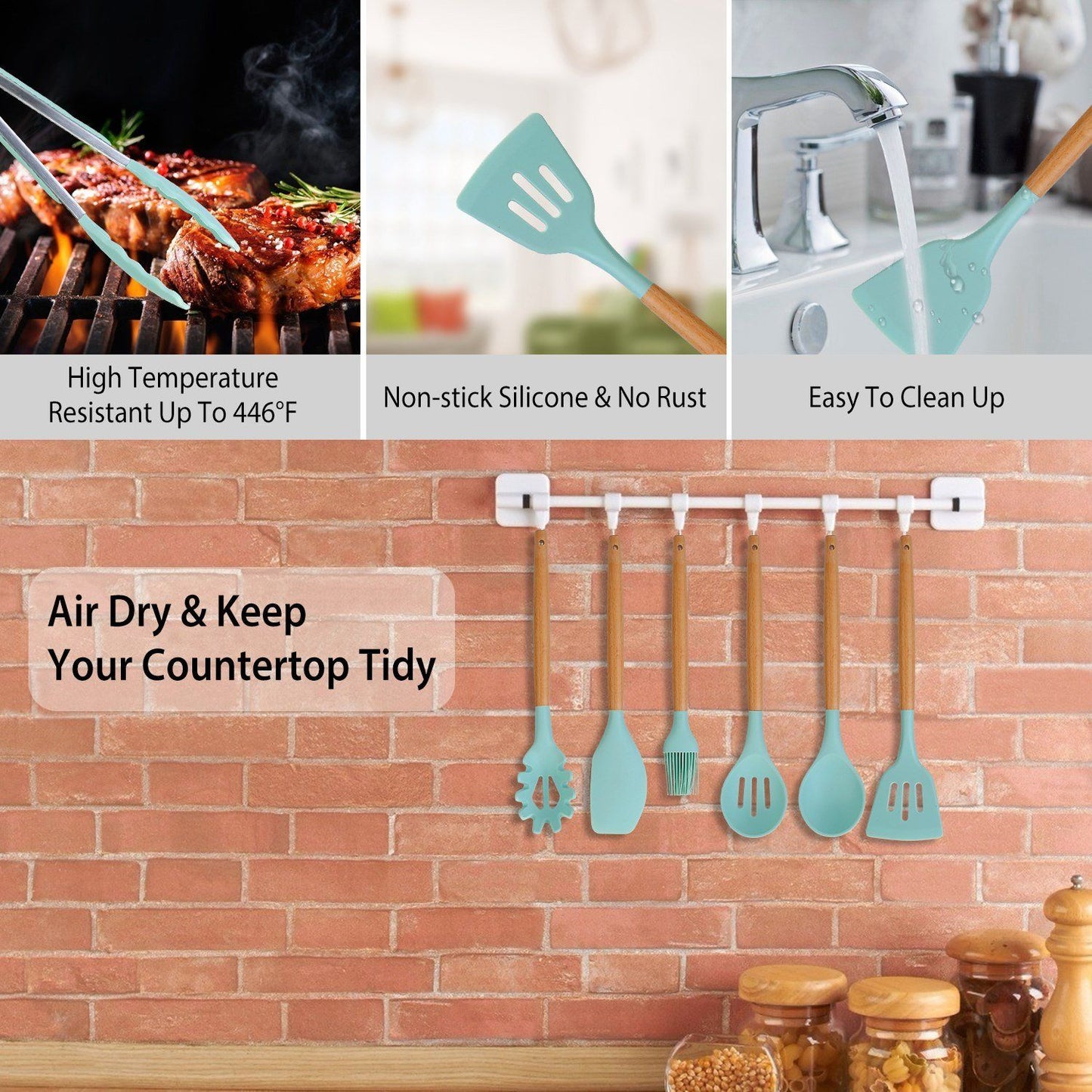Rynx | 11-Pieces: Silicone Kitchen Utensils Set