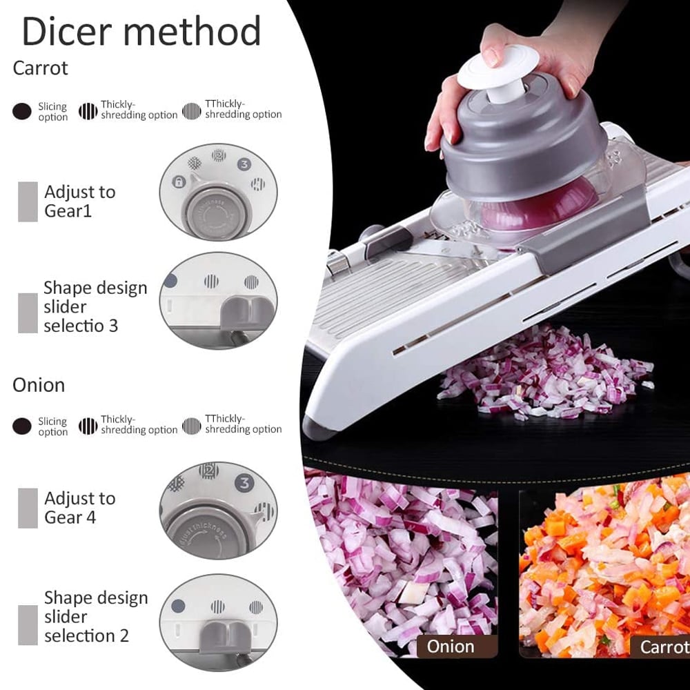 RYNX | Mandoline Vegetable Slicer – Professional Grater With Adjustable 304 Stainless Steel Blades