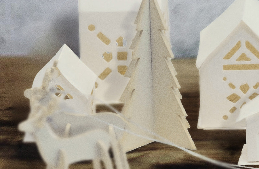 Rynx | Paper Christmas Village, Set of 18 Pieces