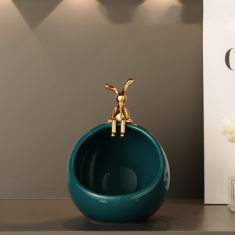 Rynx | DeerBox - Modern Ceramic Storage Bowl with Metal Heart Lid