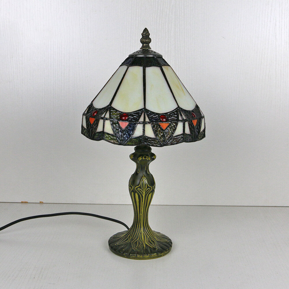 Rynx | Tiffany Vintage Stained Glass Flower Dome 1-Light Table Lamp