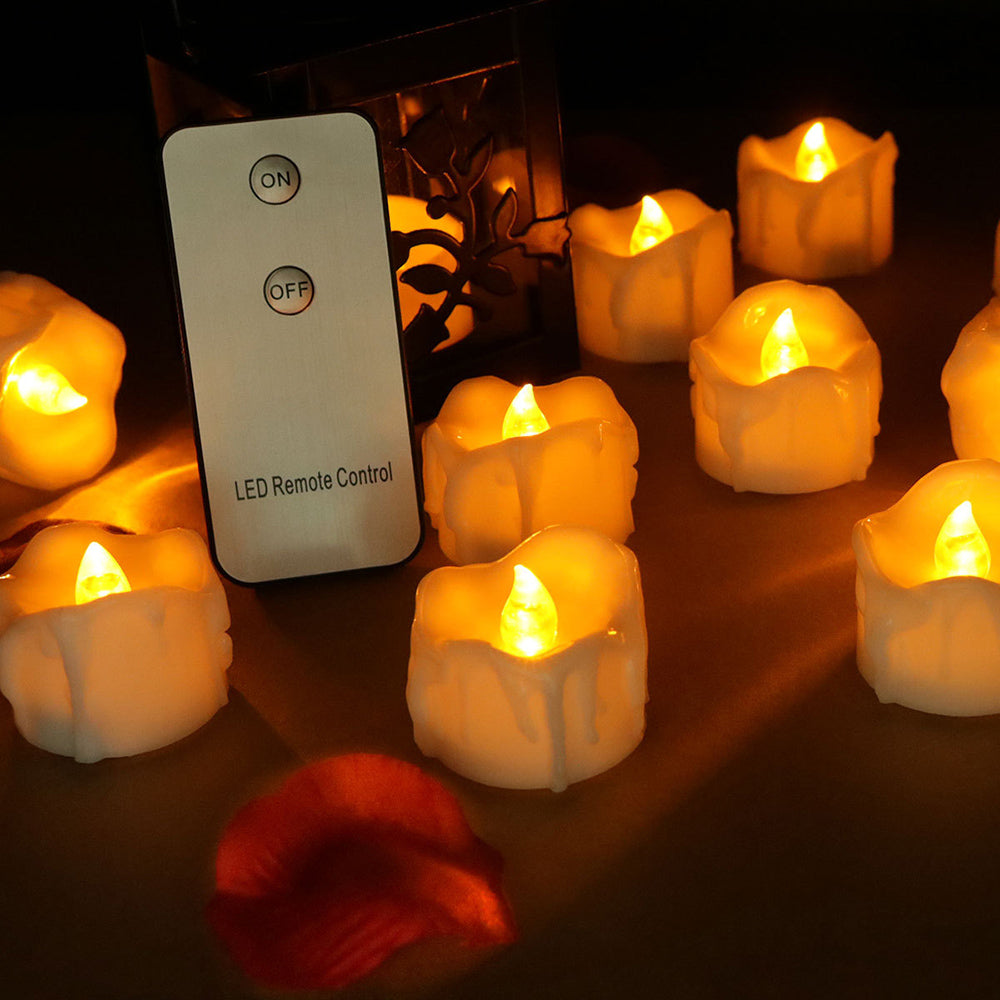 Rynx | 12 pcs - Flameless LED Tealights with remote control