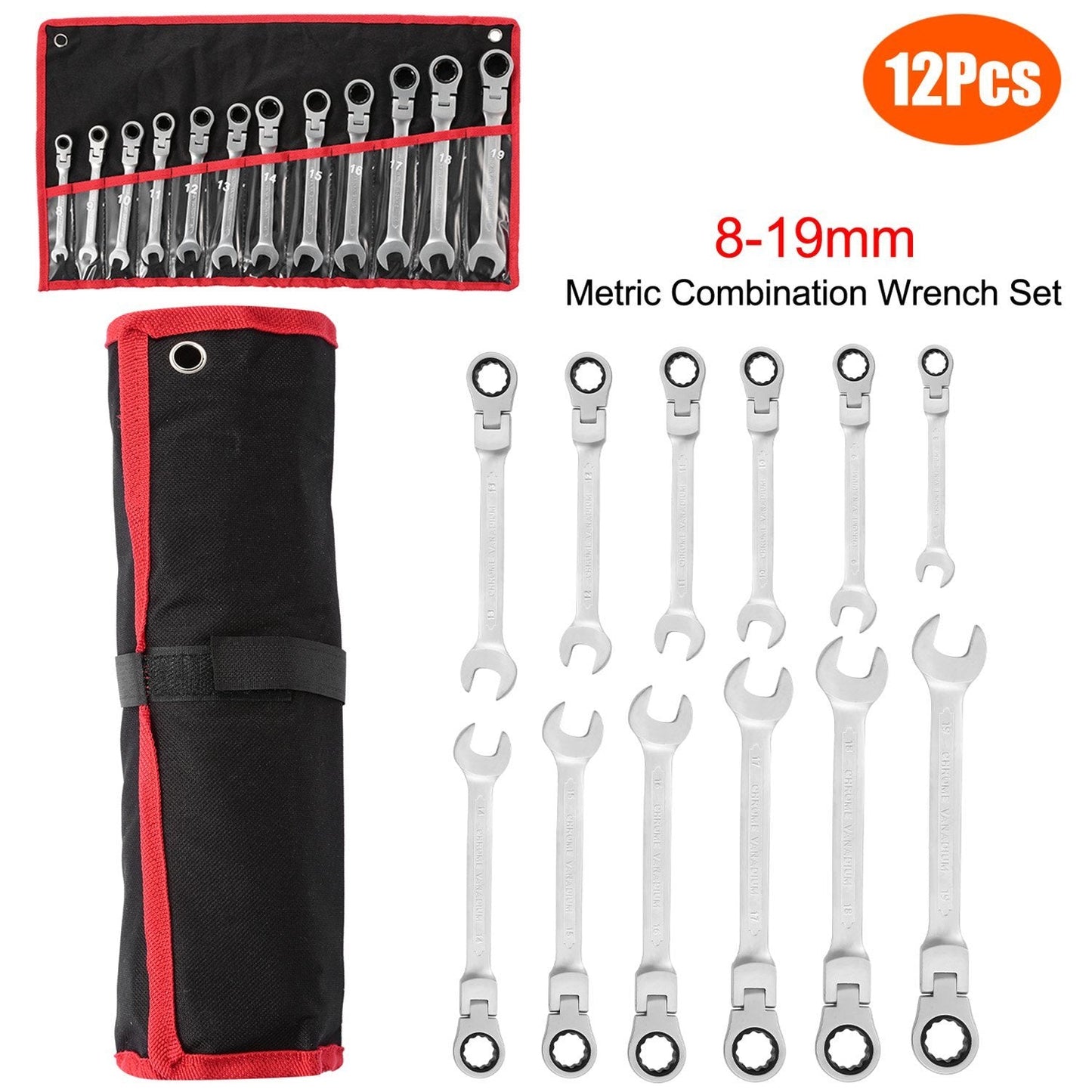 Rynx | 12-piece set: 8-19mm metric combination wrench