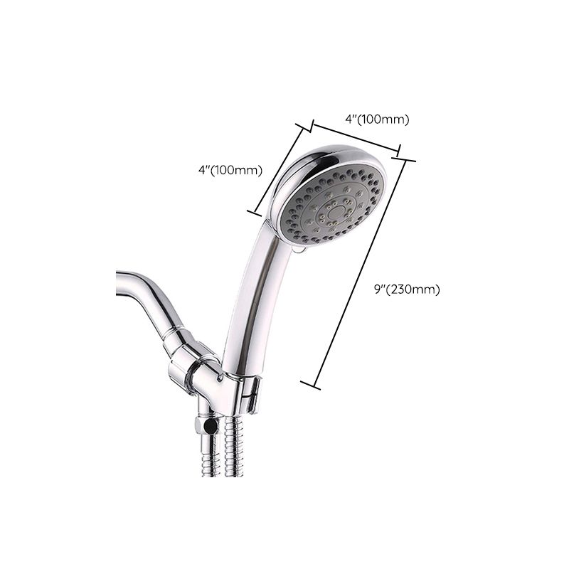 Rynx | Round Handheld Showerhead in Silver Leak-Resistant Wall-Mounted Showerhead