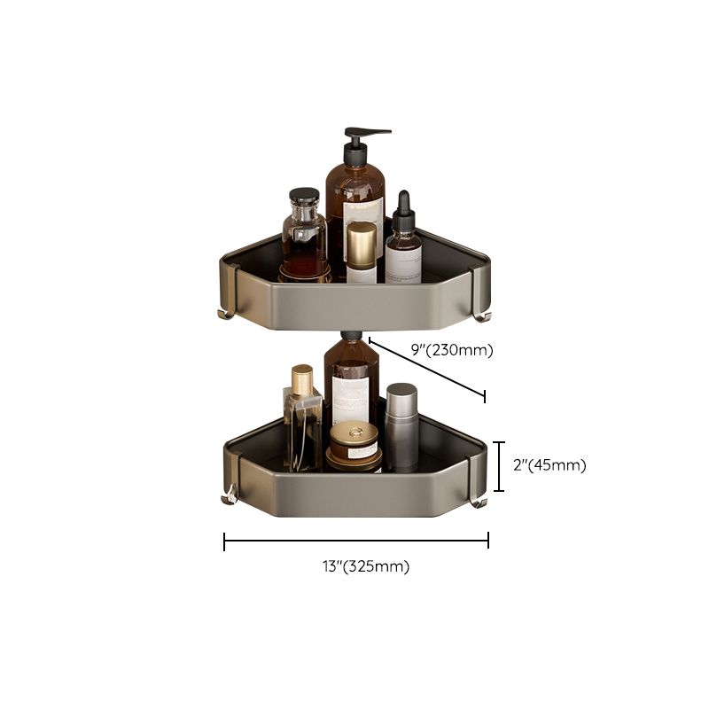 Rynx | Contemporary Aluminum Bathroom Accessory Set Grey Bath Shelf
