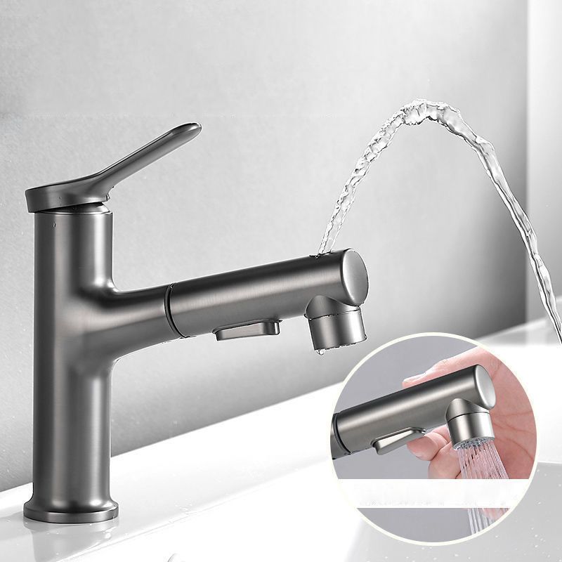 Rynx | Extendable simple bathroom sink faucet 1 hole single lever faucet