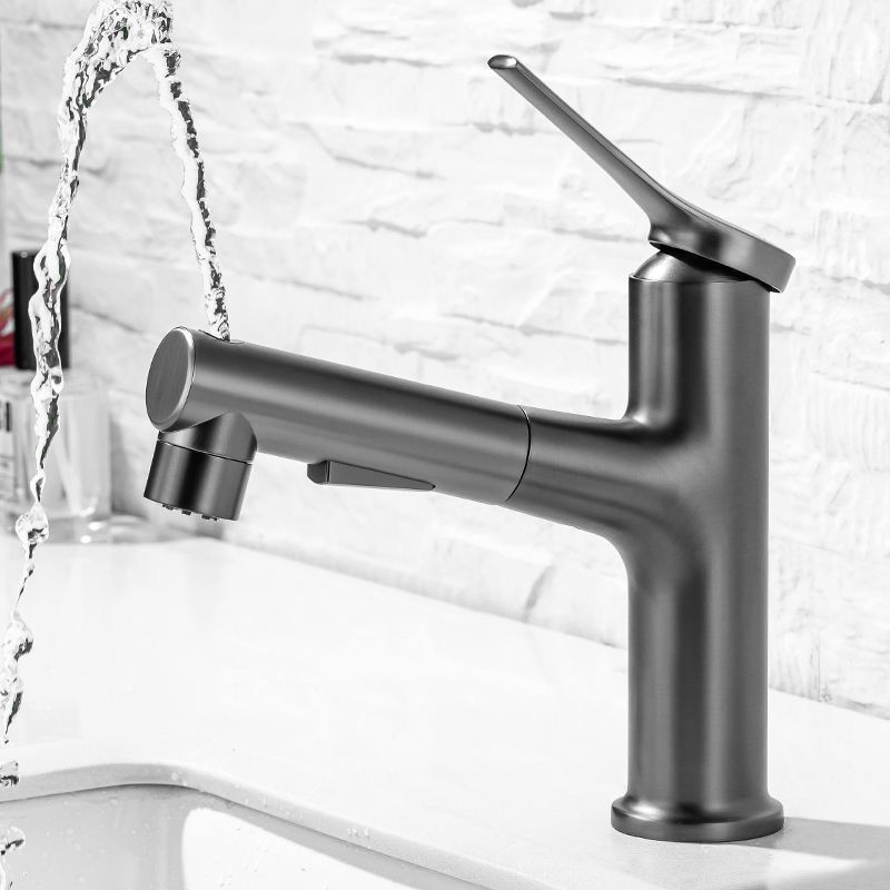 Rynx | Extendable simple bathroom sink faucet 1 hole single lever faucet