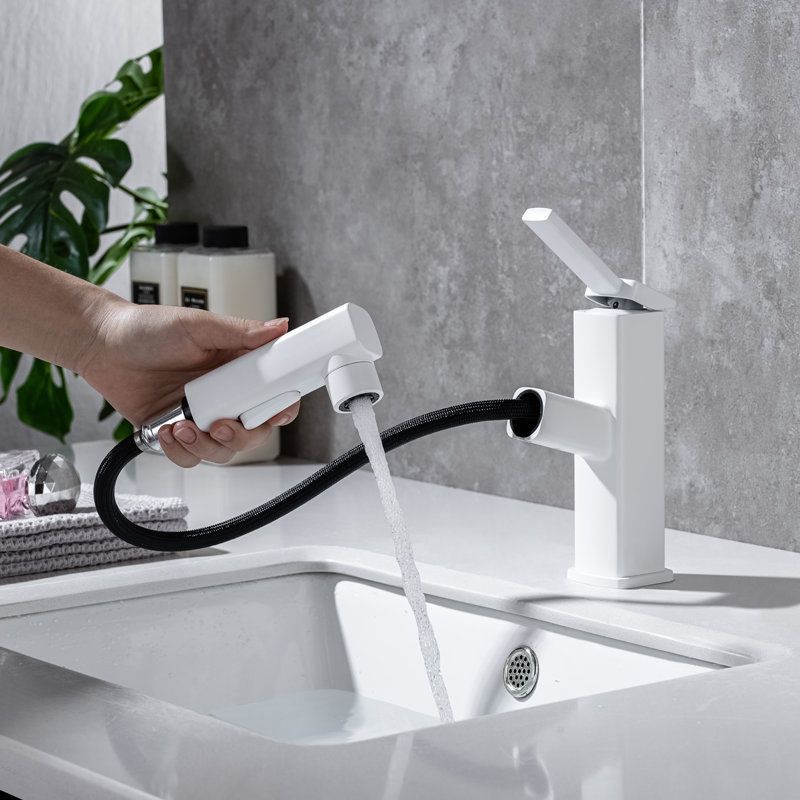 Rynx | Lever handle fitting Pull-out basin mixer with swivel spout
