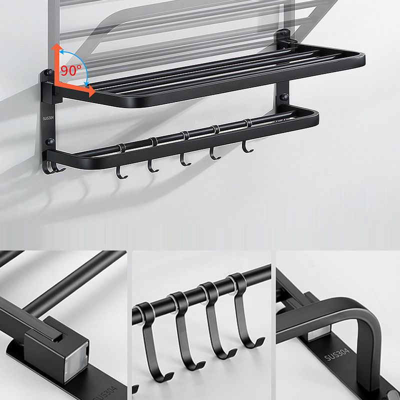 Rynx | Modern Bathroom Accessories Black Paper Holder Bathroom Shelf Bathroom Accessory Set
