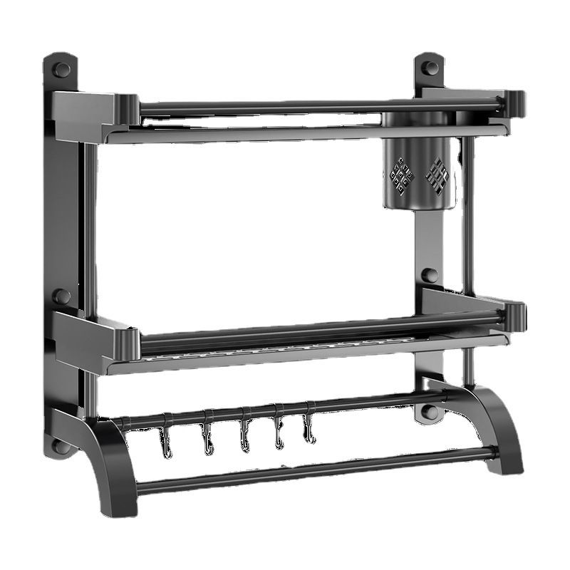 Rynx | Modern Black Bathroom Accessories Stainless Steel Fitting Set Bathroom Shelf