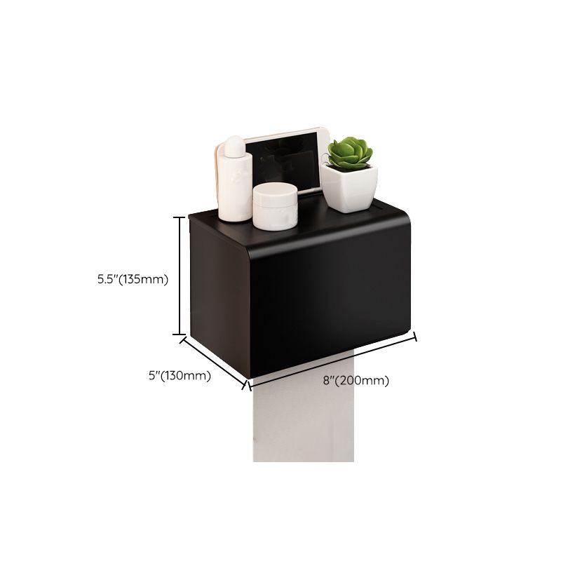 Rynx | Modern Bathroom Set with Bath Shelf/Towel Holder & Paper Holder Black Bathroom Hardware