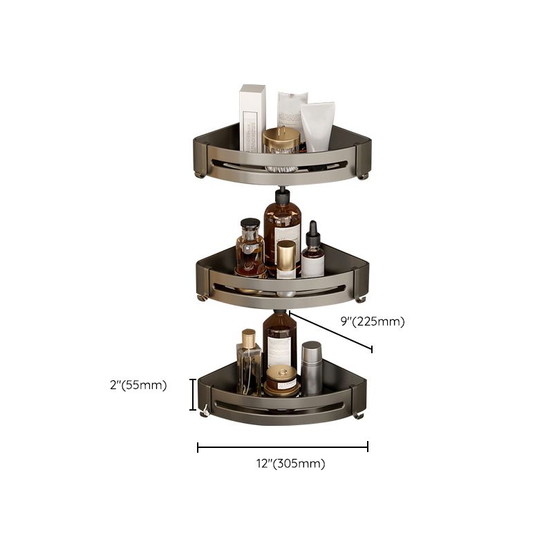 Rynx | Contemporary Aluminum Bathroom Accessory Set Grey Bath Shelf