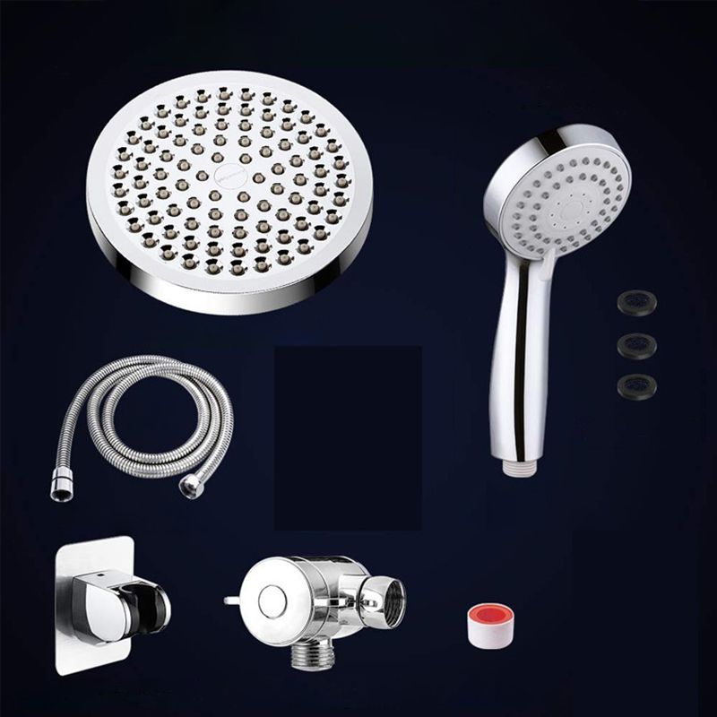 Rynx | Silver Dual Showerhead with Hose Modern Style Wall Mounted Showerhead